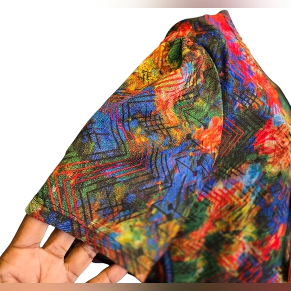 LuLaRoe Colorful Brushstroke Midi Dress Size 2x - Picture 2 of 5